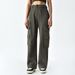 Women's Clothing Casual Straight Slim Solid Color Overalls Mid Waist Multi Pocket Wear_ecoleips.com