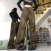 American Retro Leopard Print Jeans For Women Men, Summer Trendy Niche Wide-leg Pants, Loose Drapey, Casual And Slimming_ecoleips.com