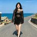 New Three-piece Set: Long-sleeved Cover-up Plus-size Figures, Conservative Slimming, Suitable For Beach And Hot Spring_ecoleips.com