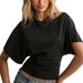 Korean Version Of The Design Sense Round Neck Pullover Short-sleeved T-shirt Women's 2025 Summer New Simple And Versatile Solid Color Loose Top_ecoleips.com