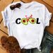 European And American Cross-border Foreign Trade Wholesale Floral Bicycle Print Round-neck Plus-size Short-sleeve_ecoleips.com