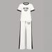 Women's Summer Retro Style Color Block T-Shirt And Sweatpants Set Short Sleeve Fashion Outfit Black White Print 80s Themed_ecoleips.com