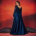 Plus Size Sequined V Neck Long Sleeved Dress American Style For Formal Evening Parties Banquets Women's Party Wear_ecoleips.com