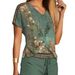 Verve 2025 Summer Women's Casual Fashion Printed Comfortable V-neck Top + Shorts Two-piece Set_ecoleips.com