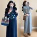 Autumn Winter New Korean Fashion Embroidered Ruffled Maternity Dress_ecoleips.com