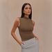 Cross-border European And American Women's Clothing 2026 Summer New Fashion Versatile Solid Color Pleated Sexy Half-high_ecoleips.com