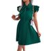 Instagram-style Real Shot 2026 European And American Spring/summer Elegant Tie-waist Pleated Skirt With A Large Hem_ecoleips.com