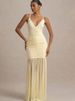 JULISSA MO Patchwork Sexy V-neck Ruched Women Maxi Dress Yellow Backless High Waist Dress Summer New Elegant Party Evening Dress_ecoleips.com