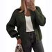 Women's Long Sleeve Knit Cardigan With Button Front, Cozy Chunky Knit Sweater, Round Neck Open Front Casual Fall Fashion Top_ecoleips.com