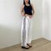Women's Clothing Lace Stitching Webbing Sports Retro Nylon Casual Loose Trousers_ecoleips.com