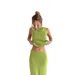 European And American Cross-Border Trade Elegant Style Women's New Sleeveless High Neck Knitted Vest Bodycon Long Dress_ecoleips.com