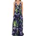 Women Bohemian Maxi Dress Lightweight Chiffon Fabric With Spaghetti Straps & Vibrant Multi‑Color Print_ecoleips.com