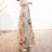 2026 Autumn New Elegant Bohemian Long Printed Chiffon Beach Skirt, Women's Clothing_ecoleips.com