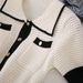 Women's Clothing Knitted Dress Pocket Polo Collar Single Breasted Short Skirt_ecoleips.com