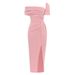 Women's Clothing Ins Fashion Sexy Tube Top Short Sleeve Irregular Dress For Women_ecoleips.com