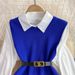 K Long-sleeved Suit With White Shirt, Sweater, Waistcoat, Age-reducing Loose Knitted Vest, Two-piece Set For Women_ecoleips.com