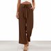 Voya 2026 Spring/Summer European And American Solid Color Nine-Point New Belted Women's Wide-Leg Casual Pants_ecoleips.com