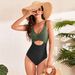 Women's Clothing One Piece Swimsuit Solid Color Wrapped Swimsuit Pleated High Waist Swimsuit_ecoleips.com