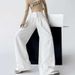 White Wide Jeans, Women's Autumn New Style, Style Pleated Straight Leg Floor Pants, High Waist Loose Slimming Pants_ecoleips.com