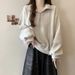 European American Style Stand-up Collar Half-zip Sweatshirt For Women, Spring And Autumn Thin Style, 2024 New Model,_ecoleips.com