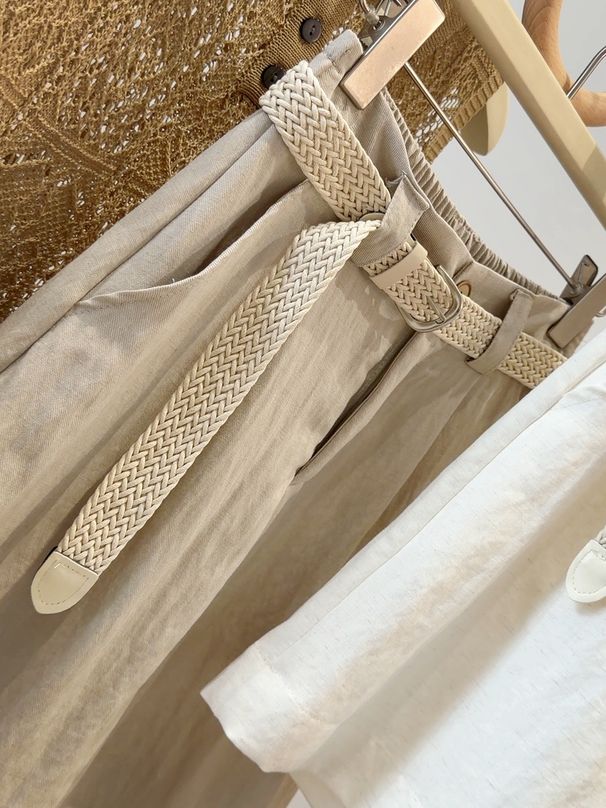 Women's White Cotton Linen Wide Leg Shorts Casual High Waisted Loose A-Line Style Flattering for Petite Figures Summer Straight Leg Pants_ecoleips.com