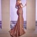 Elegant Sequined Solid Color One Shoulder Mid Waist Long Dress Formal Evening Party Gown For Commuting And Banquet_ecoleips.com