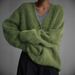 Women’s Oversized Knit Cardigan – French-Inspired Fuzzy Coatigan (S-XL, Fall/Winter, Green/Brown/Grey/Pink/Yellow)_ecoleips.com