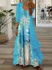 Summer Long-Sleeved Loose-Fitting Floral Totem Two-Piece Dress Set_ecoleips.com