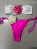 Women’s Clothing New Fashion Multi Color Flower Tube Top Sexy Split Swimsuit Bikini Bikini_ecoleips.com