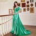Women's Clothing V Neck Elegant Tail One Line Collar Long Slit Long Banquet Dress Skirt_ecoleips.com