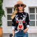 Cozy Christmas Reindeer Fair Isle Knit Sweater For Women - Oversized Pullover With Loose Fit, Long Sleeve, Red & Black (S/M/L/XL)_ecoleips.com
