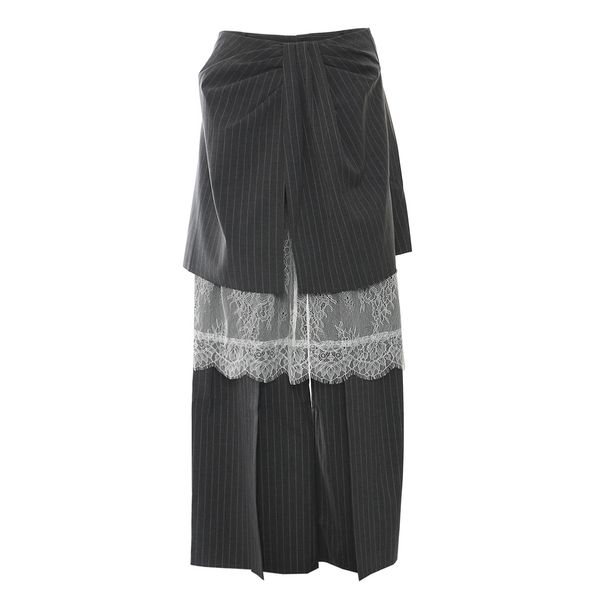 K New Multi Style Irregular Half Skirt Long Lace Three Piece Casual Pants Set_ecoleips.com