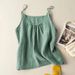 New Summer Camisole Vest For Women, Cotton And Linen Solid Color Base Layer, Outerwear, Artistic Retro Thin Loose Top_ecoleips.com