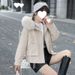 girl Girl Girl Girl Fleece-Lined Cotton Jacket 2025 Winter New Korean Style Casual Slim Fit Short Hooded Parka With Large Fur Collar Trendy_ecoleips.com