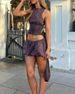 Women's Polka Dot Tie Waist Sleeveless Top And Tulip Skirt Set New Style Casual Floral Print Matching Outfit for Women_ecoleips.com