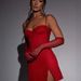 Women's Clothing Autumn And Winter Slim Slit Sexy Short Skirt Dress With Gloves_ecoleips.com