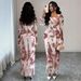 Women's Elegant Tie Dye Print Mesh Design Dress FashionableStyle Foreign Trade_ecoleips.com