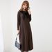 New Loose Fitting Sweatshirt Midi Skirt For Spring And Autumn Solid Color Round Neck Long Sleeve Versatile Over The Knee Dress For Women_ecoleips.com