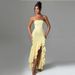 Fashionable Sexy Off-Shoulder Strapless Evening Dress Irregular European And American Style Women's New Arrival 2025_ecoleips.com