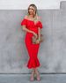 Women's Clothing Ruffled One Shoulder Evening Dress New_ecoleips.com