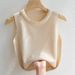 K Strap Vest, Women's Sleeveless Undershirt, Paired With A Suit Studded Knit Top_ecoleips.com