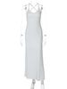 Hugcitar Elegant Straps Backless Sexy Solid Bodycon Maxi Prom Dress 2025 Summer Women Fashion Clothes Evening Party Vacation_ecoleips.com