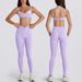 Women's Color Block Faux Two-Piece Set with White Striped Running Pants And Twisted Halter Neck Sports Bra Yoga Outfit_ecoleips.com