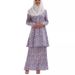 Malay Women's Printed Casual Set Dress Muslim Abaya_ecoleips.com
