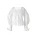 Spring/Summer Puff Sleeve Blouse – Cropped V-Neck Shirt With Cinched Waist & Ruffle Hem (S-XL, Lightweight Poly-Cotton)_ecoleips.com