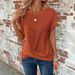 Women's Casual Round Neck T-Shirt – Soft & Breathable Polyester Top With Swing Hem, Relaxed Fit For Everyday Wear (Multiple Colors, S-Xxl)_ecoleips.com