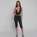 Women's Solid Color Sexy Hollowed out Halter Neck Top And Capri Pants Set European American Style Cross Border J25ST484_ecoleips.com