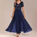 Women's Clothing Pure Color Temperament Chiffon Sequin Stitching Jumpsuit_ecoleips.com