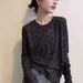 A Long-Sleeved T-Shirt With Grey Polka Dot Print As The Base Layer, A Loose Round-Neck Top For Spring And Autumn, And A_ecoleips.com