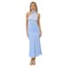 Women's Elegant Sleeveless Halter Neck Mesh Satin Long Dress Summer Collection European And American Style New 2025_ecoleips.com